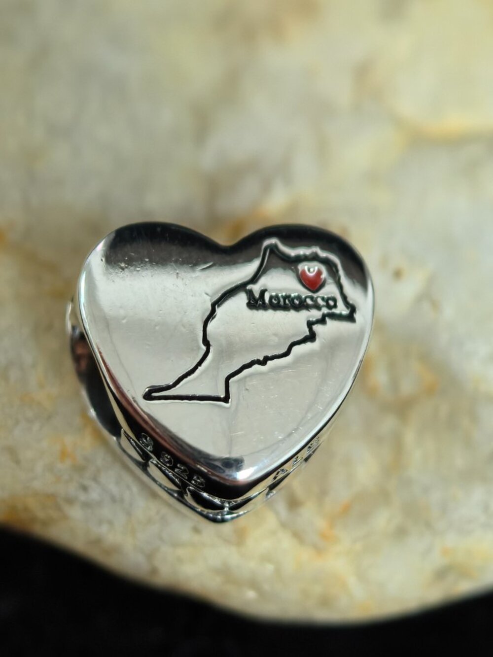 Pandora Morrocco Exclusive Travel Heart Charm Pendant, S925 Silver (Women's)